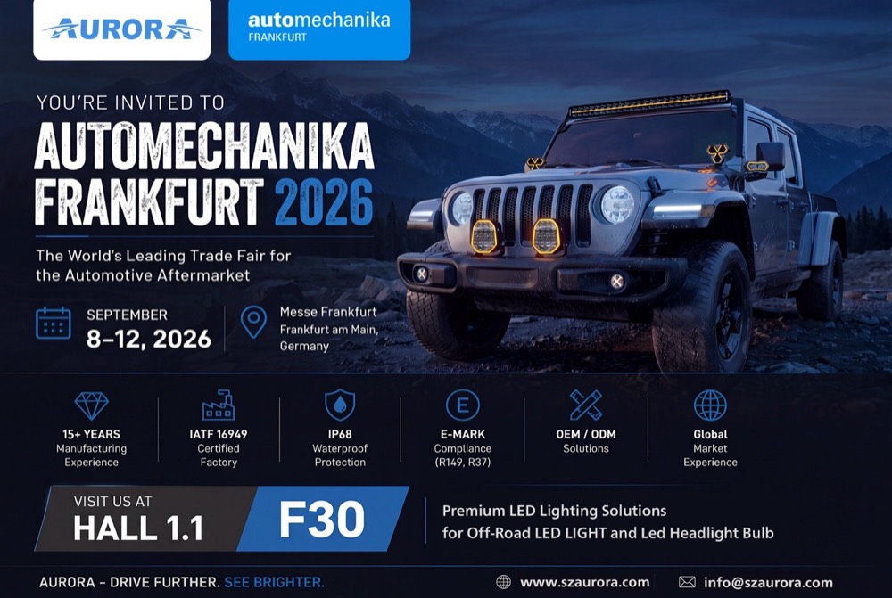 AURORA to Showcase Premium LED Lighting Innovations at Automechanika Frankfurt 2026