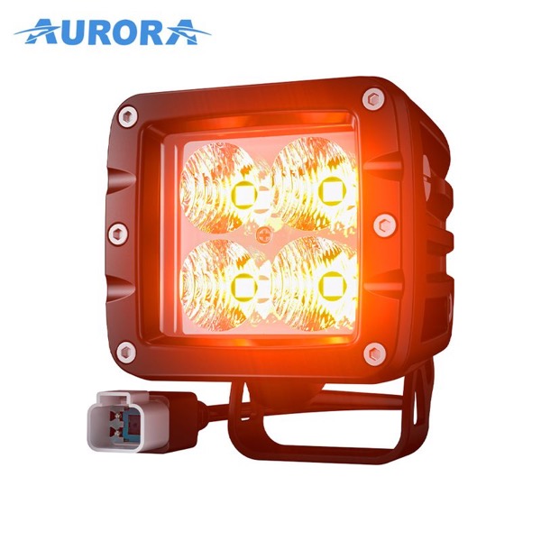 AURORA E4A W Series Flood Amber LED Work Light