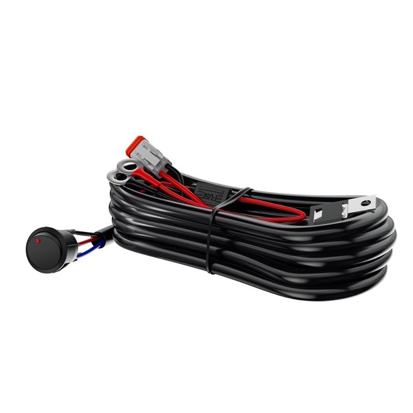 AUROR Wiring harness for one pair of 2''\4''\6''\10'' LED lights Include relay, switch, fuse and waterproof connector