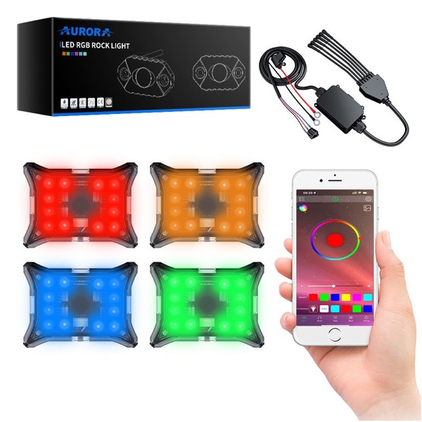 AURORA Single Pack Y3-D4 Single Pack Wireless Control RGBW  Chips Rock light
