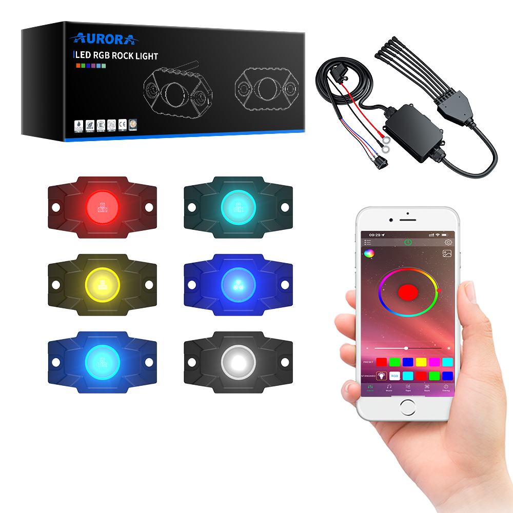 AURORA Y6-D6 Single PackWireless Control RGBWr Chips Rock light